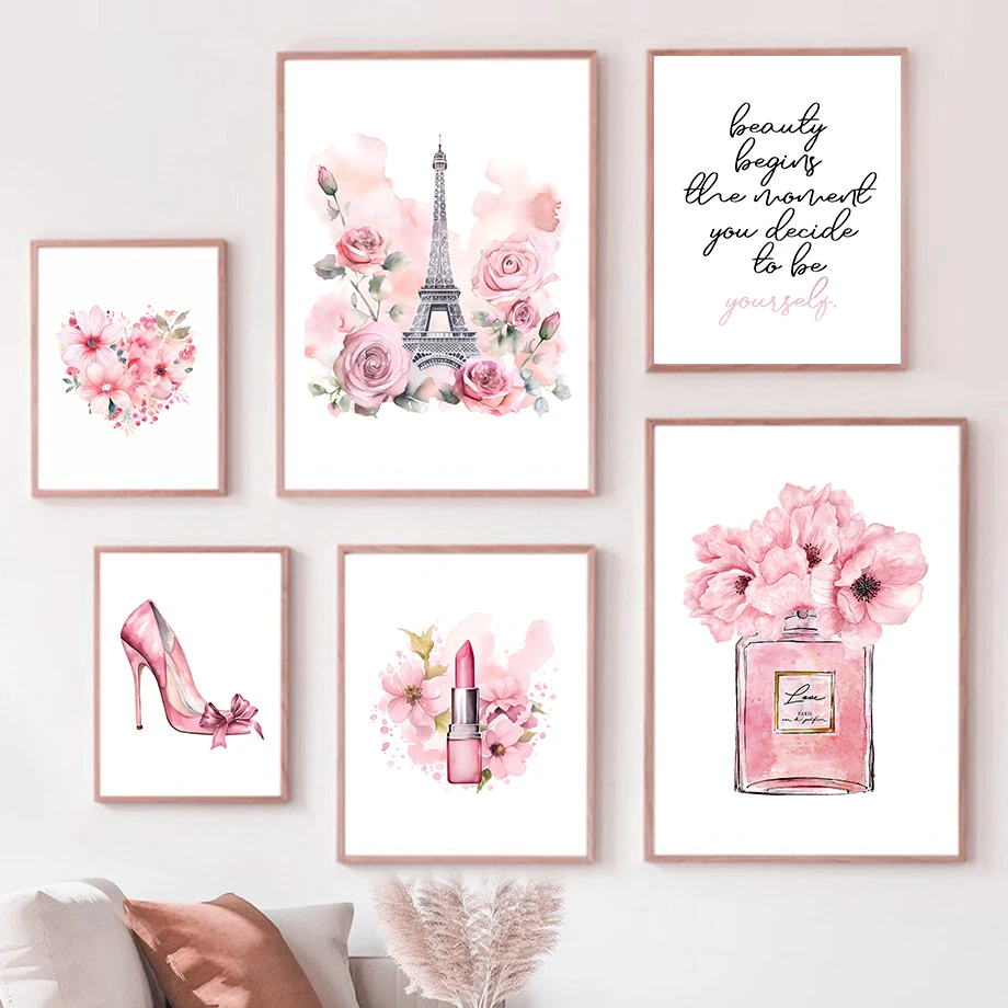 Paris Fashion Art Poster Pink  - Home Fragrance Bottle recensie en prijs