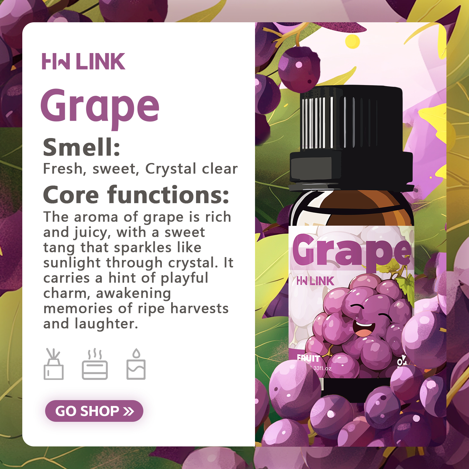 Grape Essential Oil 10ml Perfu - Home And You Fragrance Diffuser recensie en prijs