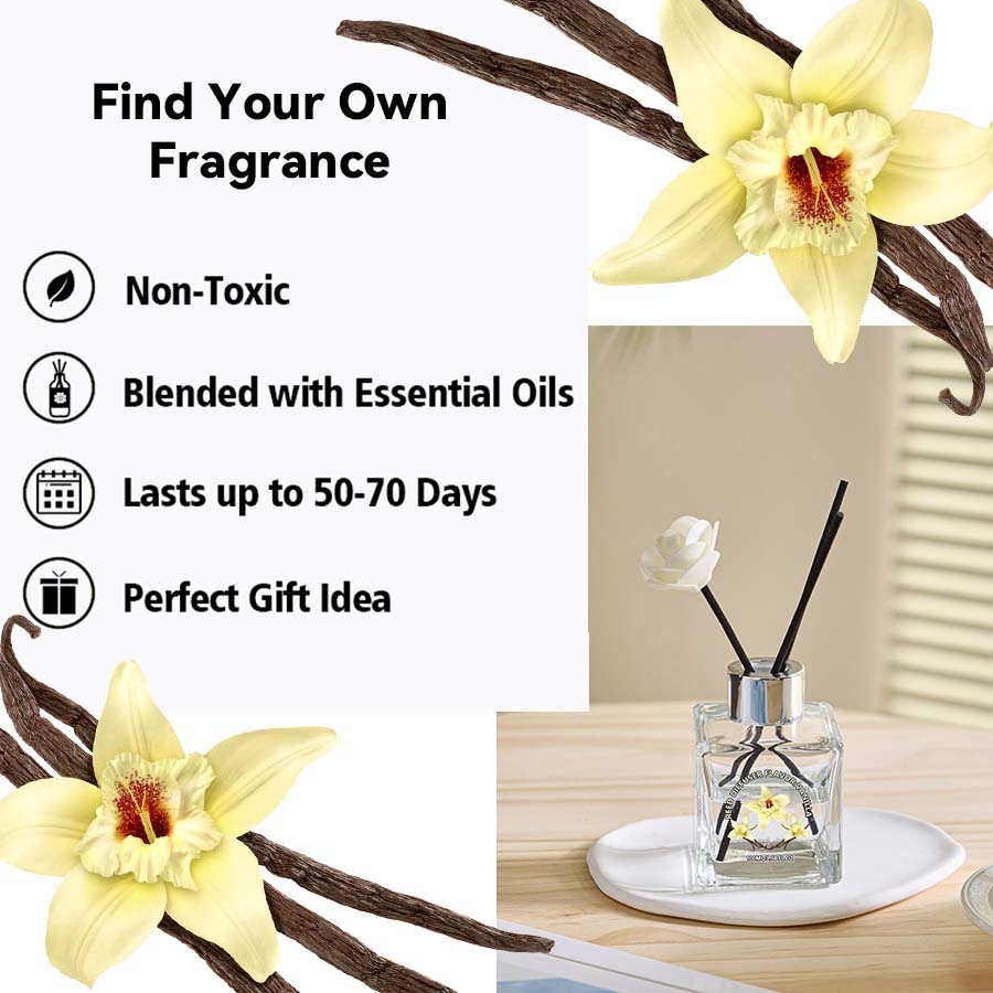 Flower Reed Diffuser-Vanilla S - Home Fragrance Vanilla Reed Diffuser recensie en prijs